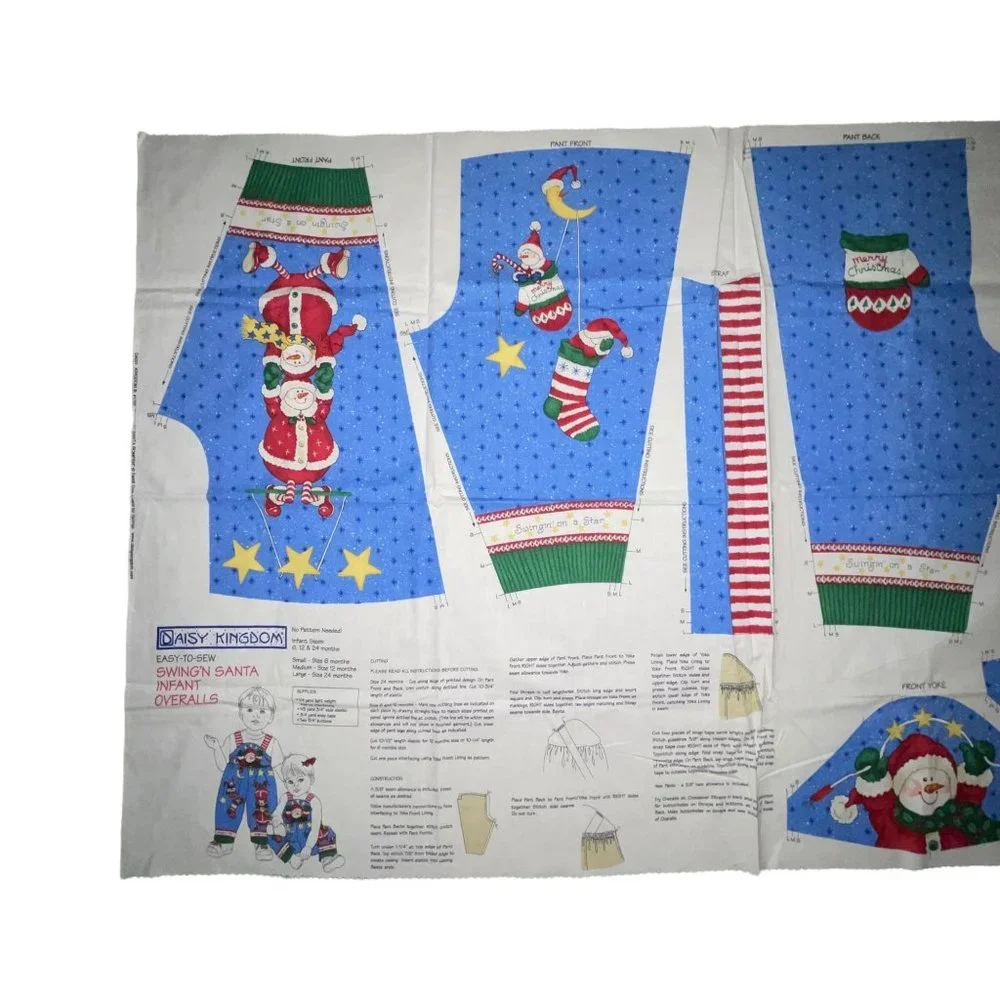 Brand New Daisy Kingdom Swingn Santa Infant Overalls Fabric 6 12 24 Mo Christmas